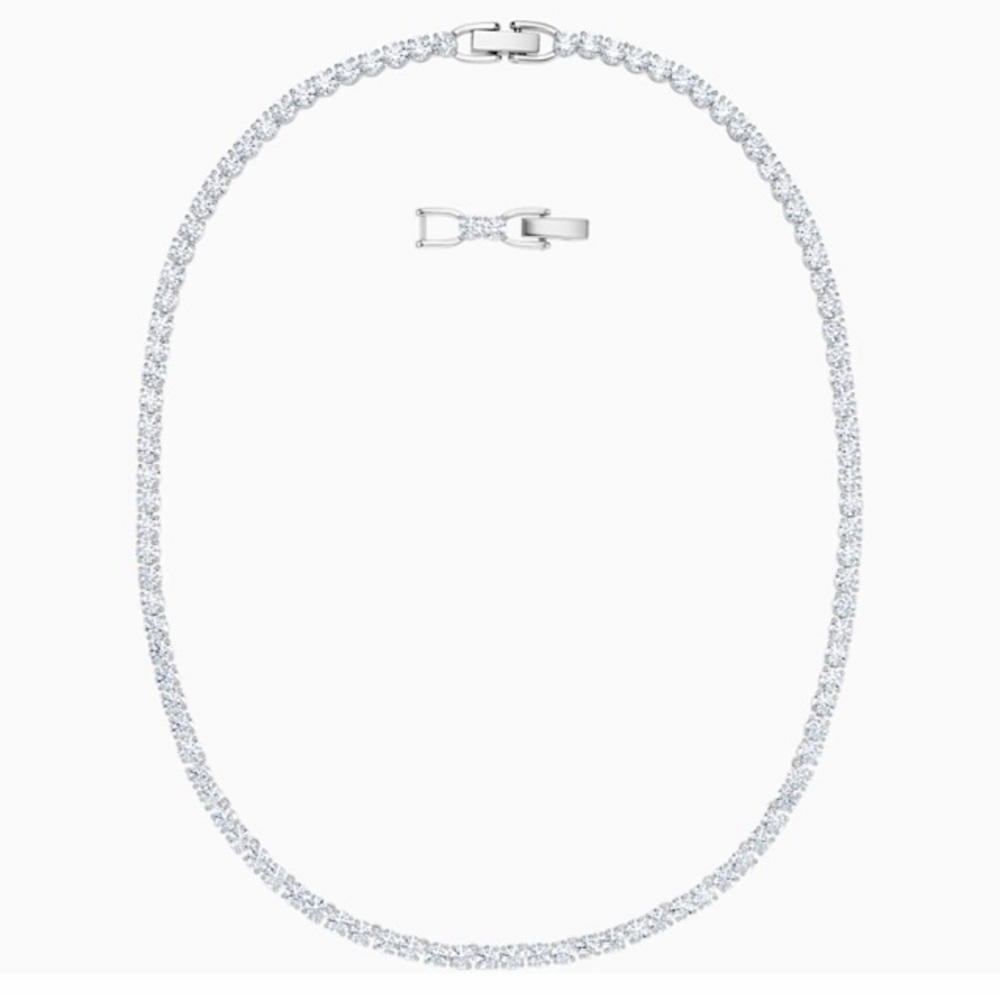 Swarovski Tennis Necklace White Plated